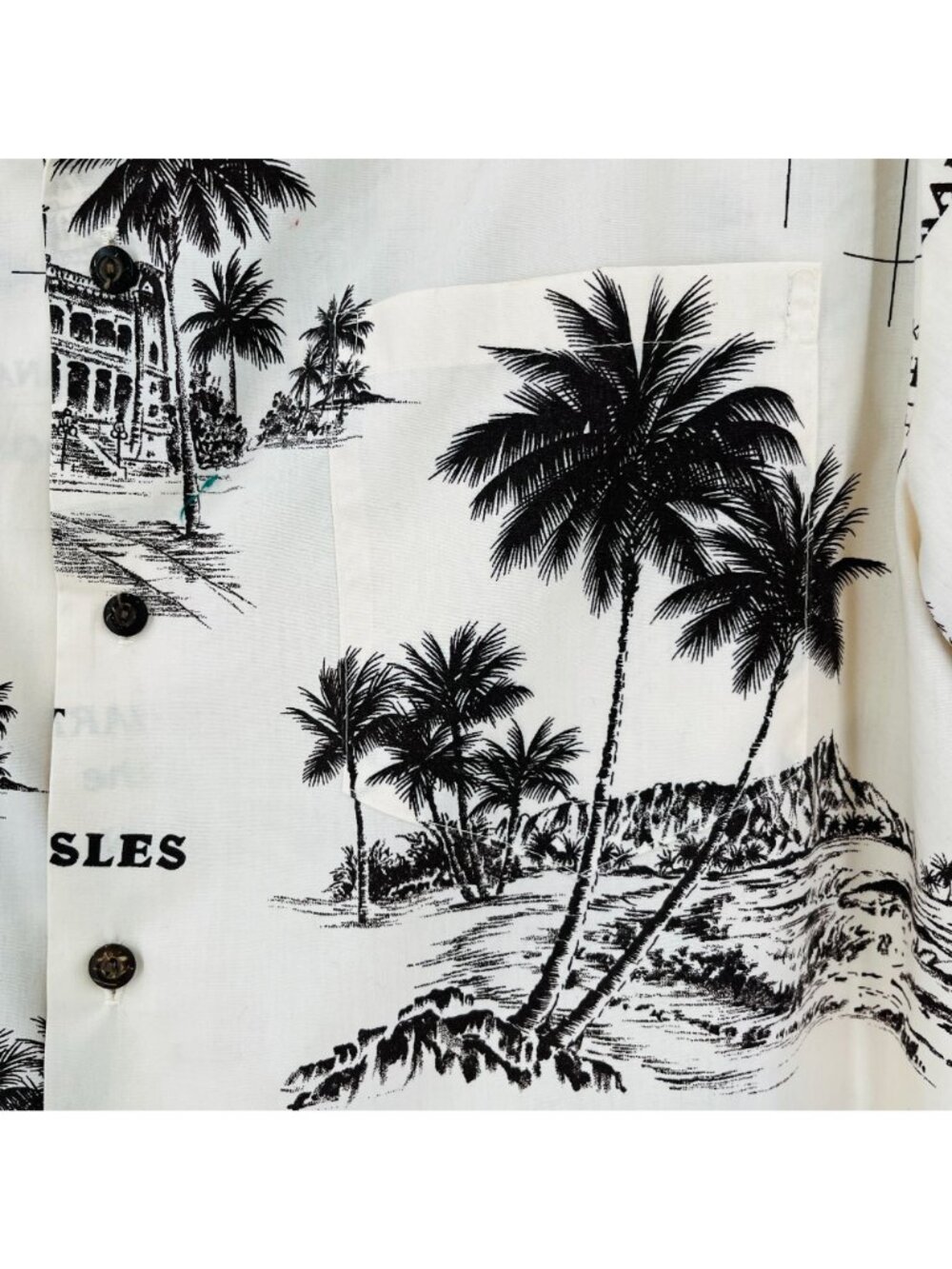 Hawiian Island Button Down Mens Short Sleeve Shirt Size XL Map - Picture 4 of 12